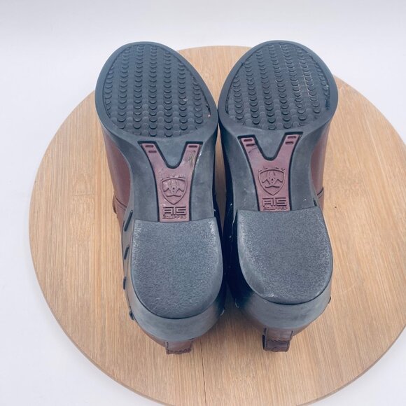 Ariat Shoes Womens 6 36 Brown Leather Slip On Paddock Clogs Western - Picture 11 of 12